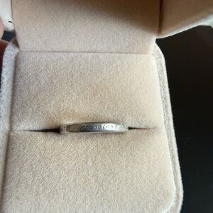 Tiffany & Co. 925 Silver Band Ring Round Style Real Authentication Certificate